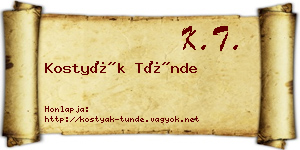Kostyák Tünde névjegykártya